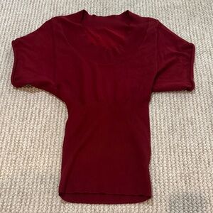 Y2K Women’s Short Sleeve Scoop Neck dress - Deep Burgundy